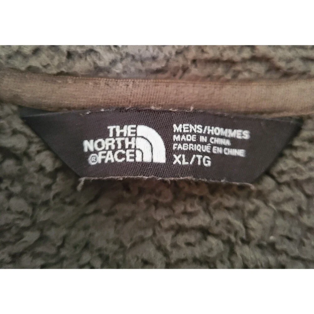 The North Face Hoodie Mens XL Olive Campshire Sherpa Fleece 1/4 Zip Pullover